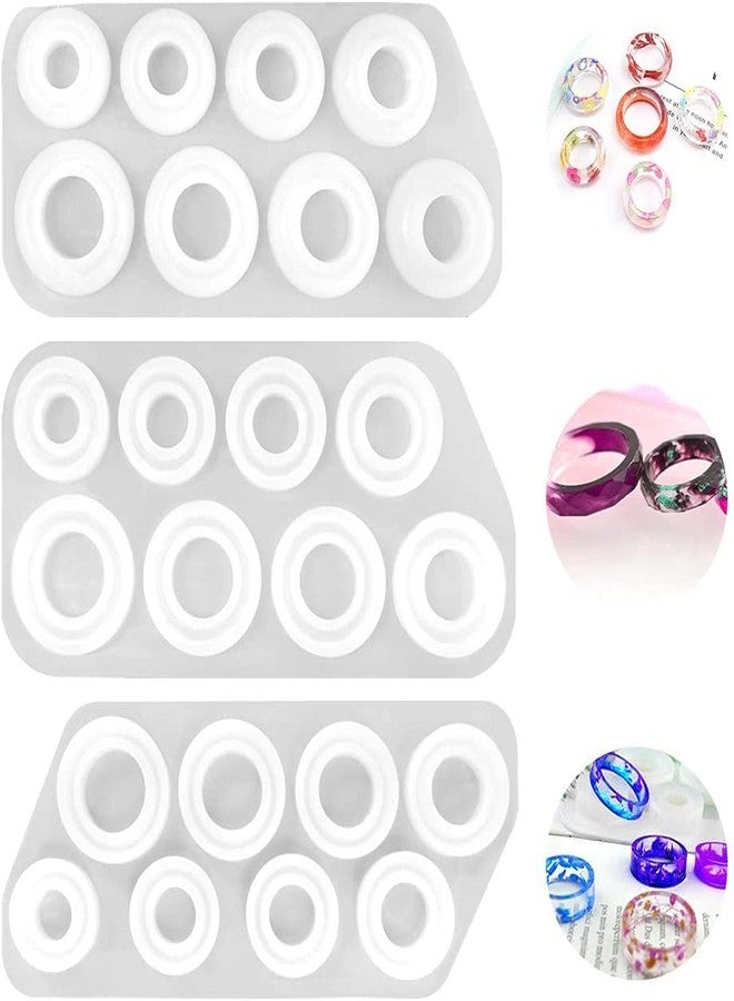SNOOGG Silicone Pack 3 Ring Mold, 15mm to 22mm Ring Jewelry Casting Mold, Easy De-Molding, Modern Style, Perfect for Resin Art, Adult, Female, All Seasons - Image 1